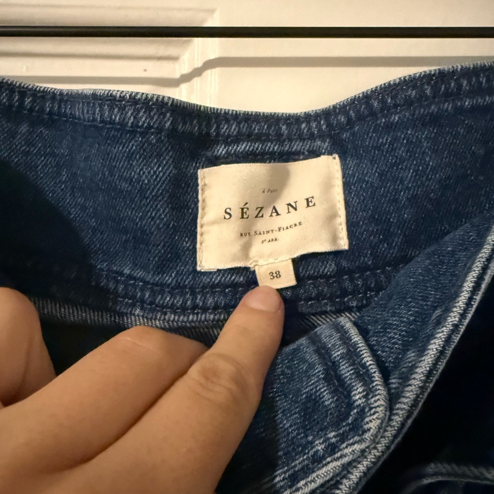 Sezane High Rise Women Jeans - Dark Blue - Picture 3 of 4